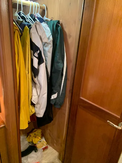  Yacht Photos Pics Closet with jackets inside 2004 Ocean Yachts 57 Odyssey.