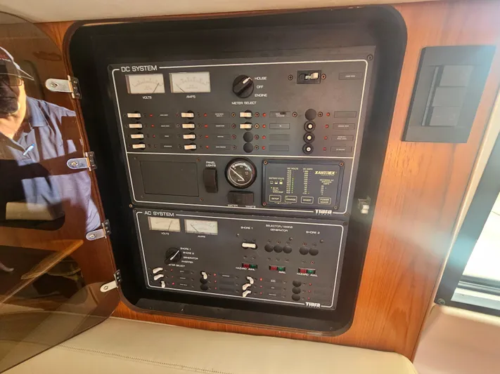 Deep Rapture Yacht Photos Pics Electrical control panel on a 2003 Tiara Yachts 3100 Open LE boat.