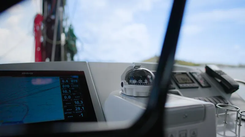 Respite At Sea Yacht Photos Pics Helm with Carbon Fiber Wheel