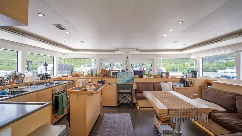 Respite At Sea Yacht Photos Pics Saloon & Central "Up" Galley