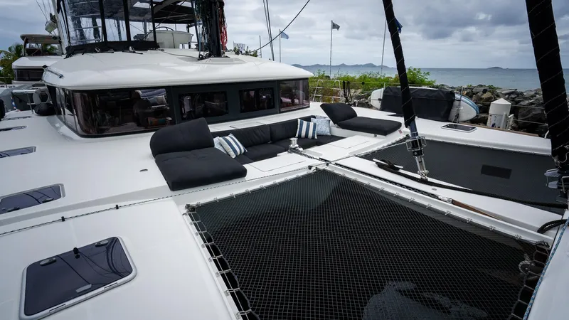 Respite At Sea Yacht Photos Pics Custom Black Trampolines create pleasing visuals