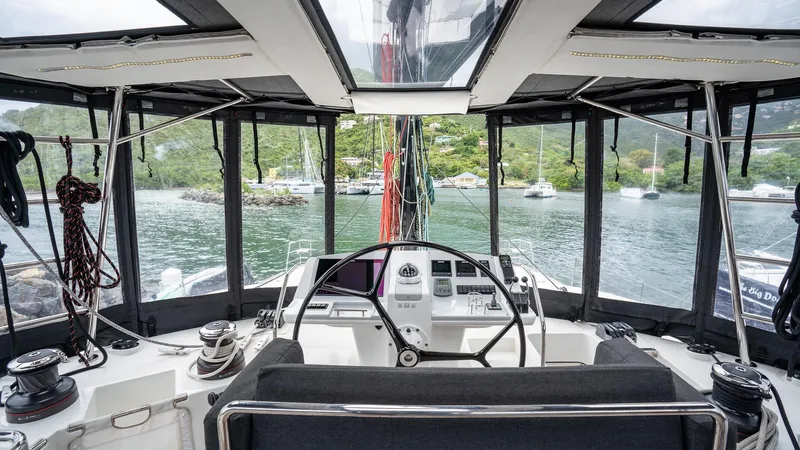 Respite At Sea Yacht Photos Pics Helm in Flybridge