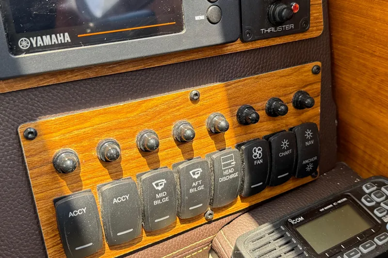  Yacht Photos Pics Control panel of 2025 Ranger Tugs R-23 boat with Yamaha display and switches.
