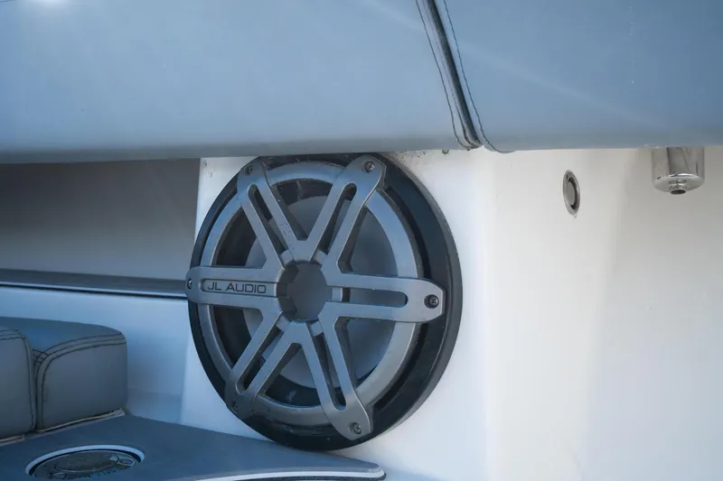 Grey Goose Yacht Photos Pics Speaker on 2020 Blackwater 43 Sportfish boat, featuring JL Audio system.