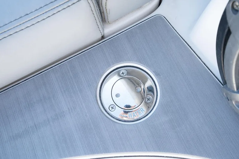 Grey Goose Yacht Photos Pics Water inlet on 2020 Blackwater 43 Sportfish boat deck.