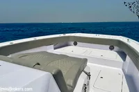 2025 Catamaran 47 Offshore, spacious deck with luxurious seating, ocean view.
