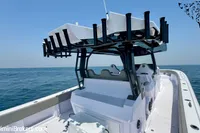 2025 Catamaran 47 Offshore Catamaran on open sea, featuring sleek design and modern amenities.