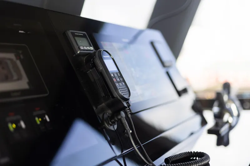 Rockstar 2.0 Yacht Photos Pics Control panel of 2018 Sunreef 68 Supreme yacht with communication equipment.