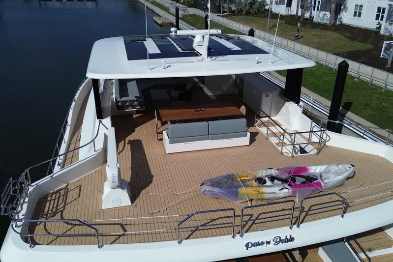 Paso Doble Yacht Photos Pics Luxurious 2025 Granocean W72 yacht with spacious deck and modern amenities.