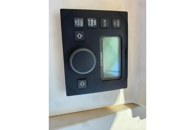 Destiny Yacht Photos Pics Simrad AP26 autopilot control panel on 2007 Sabre 34 Express boat.