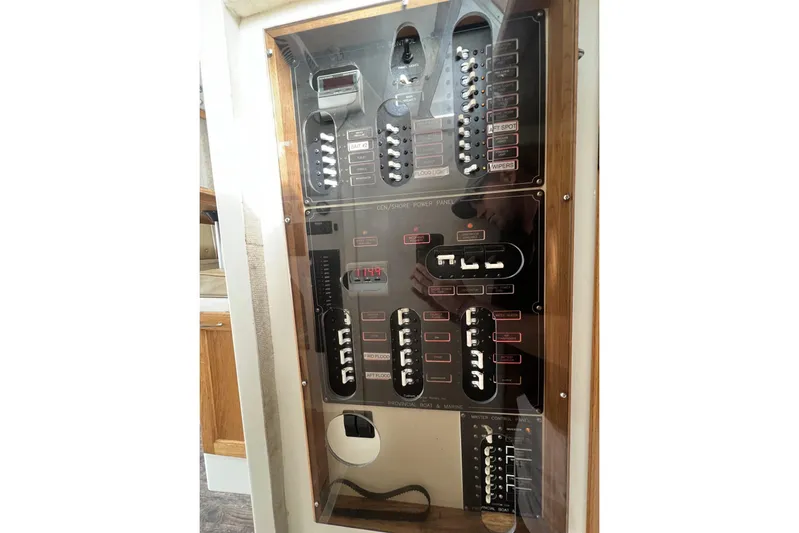  Yacht Photos Pics Electrical control panel on a 2006 Provincial 42 Lobster Boat.