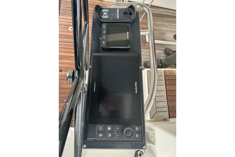 Xiomara Yacht Photos Pics Control panel of 2019 X-Yachts X4&sup3; with Raymarine navigation system.