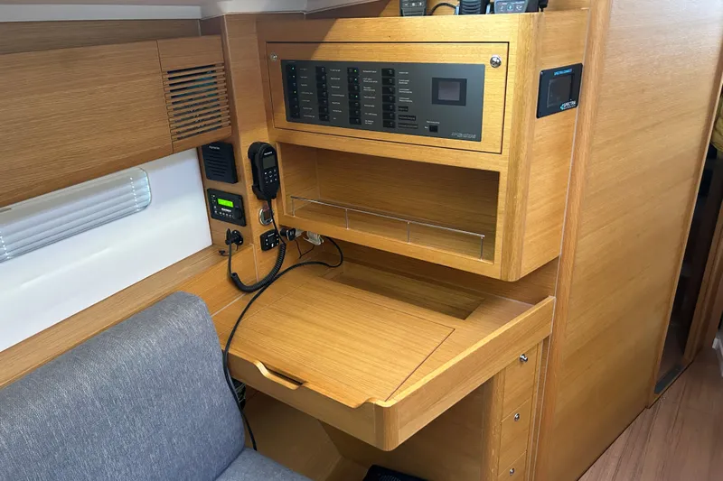Xiomara Yacht Photos Pics 2019 X-Yachts X4&sup3; yacht interior with navigation station and control panel.