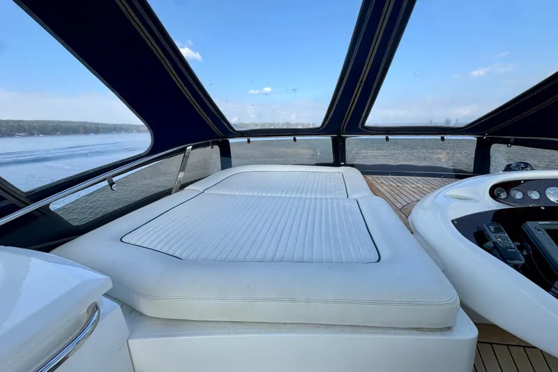 Why Not Yacht Photos Pics Luxurious Sunseeker Manhattan 50 yacht interior with panoramic windows, 2005 model.