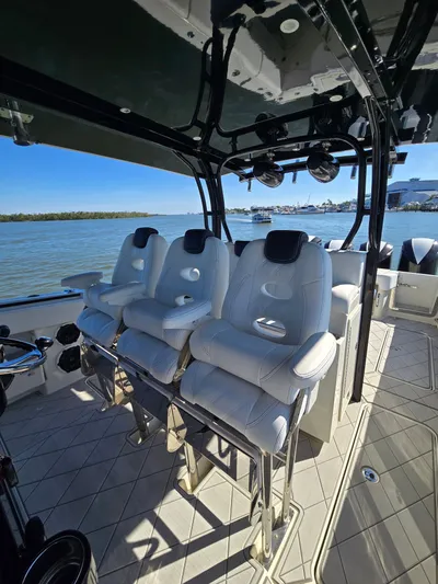  Yacht Photos Pics Interior of 2018 HCB 42 Siesta with luxurious seating.