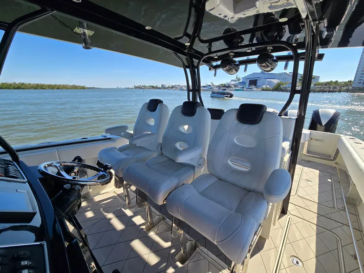  Yacht Photos Pics Interior of 2018 HCB 42 Siesta with luxurious seating.