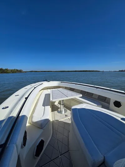  Yacht Photos Pics HCB 42 Siesta 2018 on calm waters under blue sky.