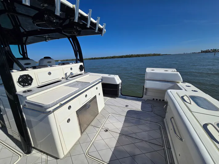  Yacht Photos Pics HCB 42 Siesta 2018 boat with spacious deck and kitchenette.