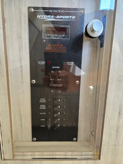 Yacht Photos Pics Hydra-Sports 120V AC panel on HCB 42 Siesta 2018.