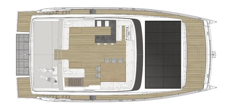  Yacht Photos Pics Top view of Silent 60 yacht layout, 2025 model.