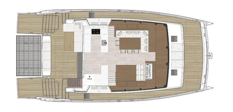  Yacht Photos Pics Top view of Silent 60 yacht interior layout, 2025 model.