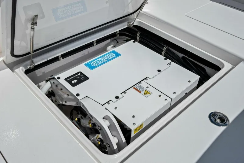 Galati Yacht Sales Trade Yacht Photos Pics 2025 Valhalla Boatworks V-37 engine compartment with advanced power system.