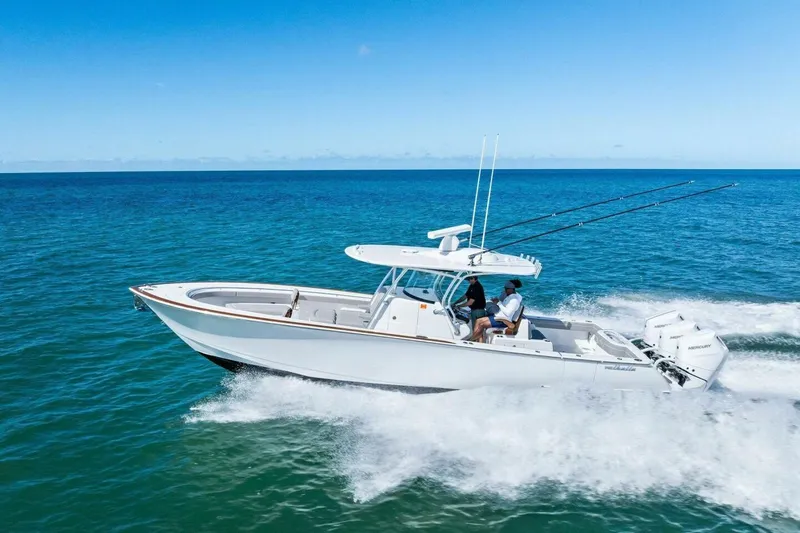 Galati Yacht Sales Trade Yacht Photos Pics 2025 Valhalla Boatworks V-37 cruising on open ocean, showcasing sleek design and performance.