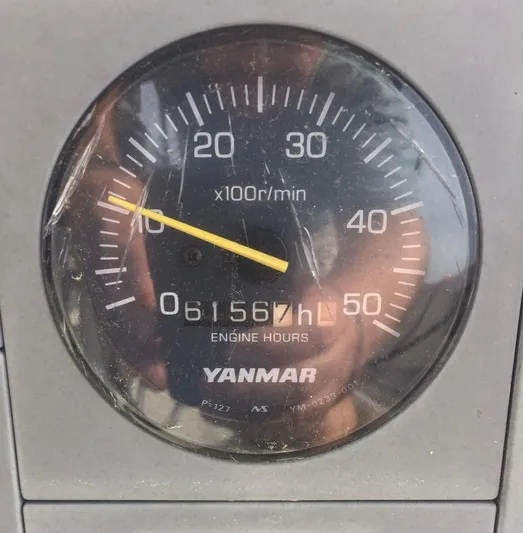 Dream Catcher Yacht Photos Pics Yanmar engine hour meter showing 6156.7 hours on a Hylas 46, 1995 model.