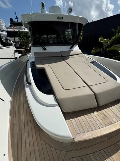 Bb Avanti Yacht Photos Pics 2023 Bluegame BG42 yacht with spacious sunbathing deck and sleek design.