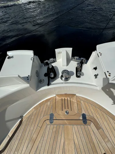 Bb Avanti Yacht Photos Pics 2023 Bluegame BG42 yacht deck with sleek design and modern fittings.
