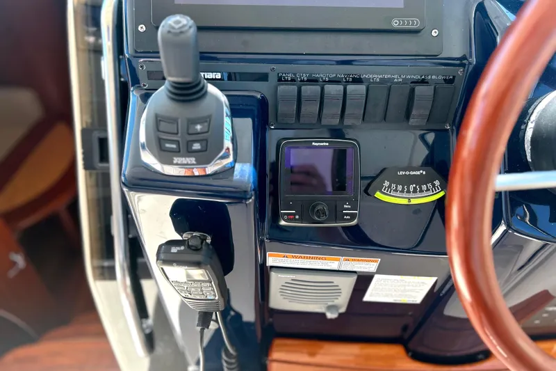  Yacht Photos Pics Control panel of a 2008 Tiara Yachts 3500 Sovran with navigation equipment.