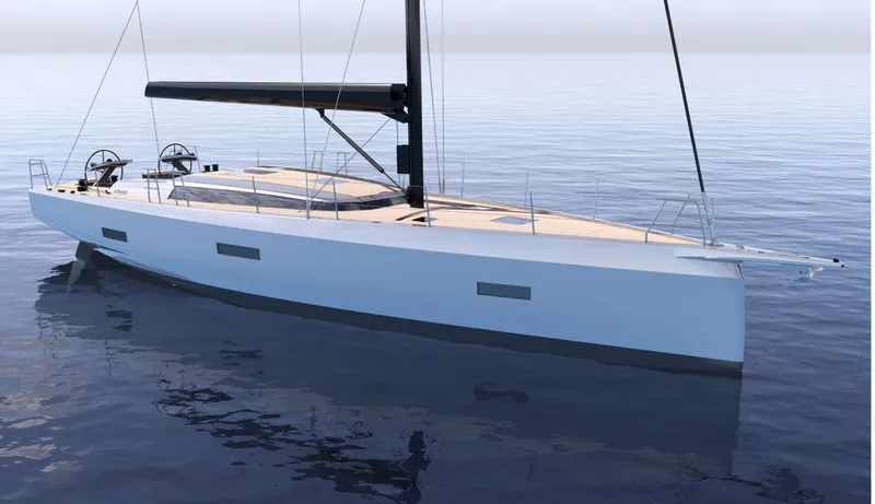  Yacht Photos Pics Sleek 2026 Ice Yachts 62 Targa sailing yacht on calm water.