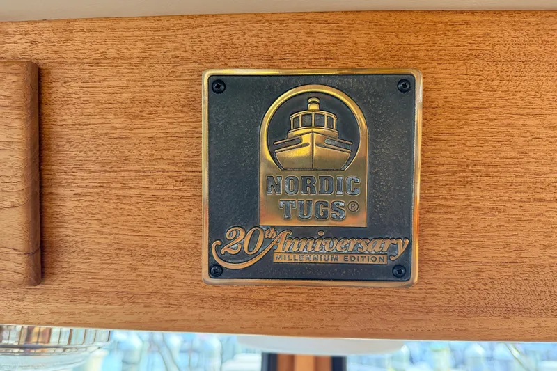 Nomad Yacht Photos Pics Plaque on Nordic Tug 37, 20th Anniversary Millennium Edition, year 2000.