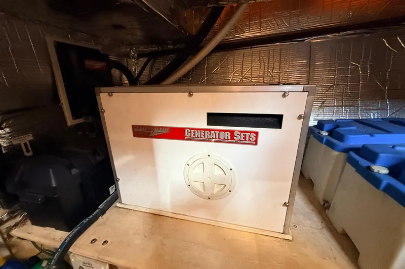 Nomad Yacht Photos Pics Generator set in a Nordic Tug 37, 2000 model, engine room view.