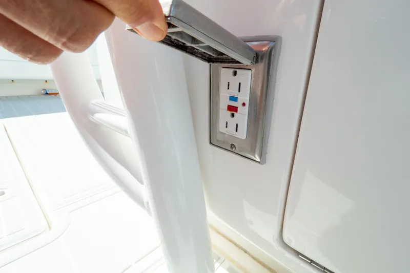  Yacht Photos Pics 2015 Intrepid 400 Center Console with GFCI outlet on deck.