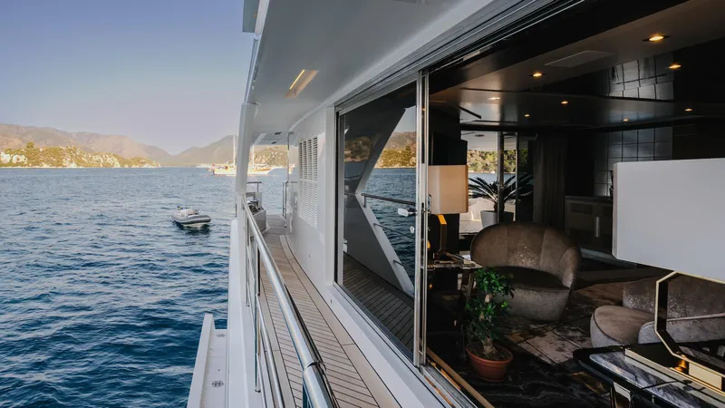 Charisma Yacht Photos Pics Luxurious 2015 Benetti Fast 125 yacht with elegant interior and scenic ocean view.