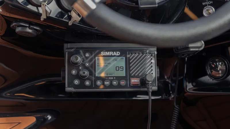  Yacht Photos Pics Simrad marine radio in 2025 Hanover 305 boat cockpit.