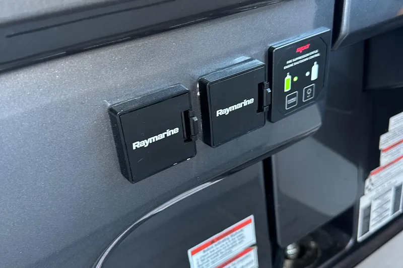  Yacht Photos Pics Control panel of 2022 Galeon 325 GTO with Raymarine equipment.