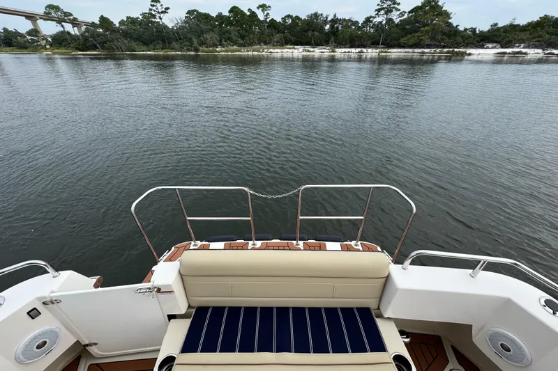  Yacht Photos Pics 2022 Ranger Tugs R-31 CB boat deck with scenic water view.