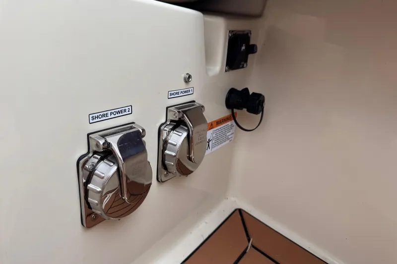  Yacht Photos Pics Shore power connections on 2022 Ranger Tugs R-31 CB boat.