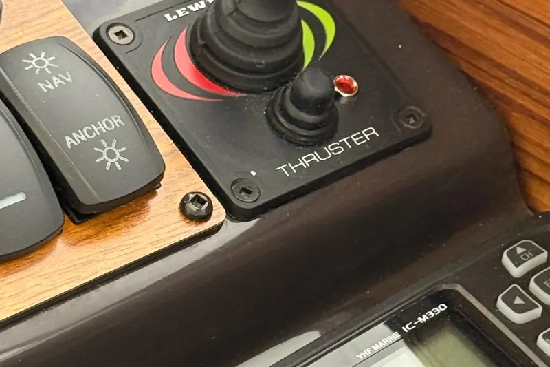  Yacht Photos Pics Control panel of 2025 Ranger Tugs R-25 with thruster and navigation switches.