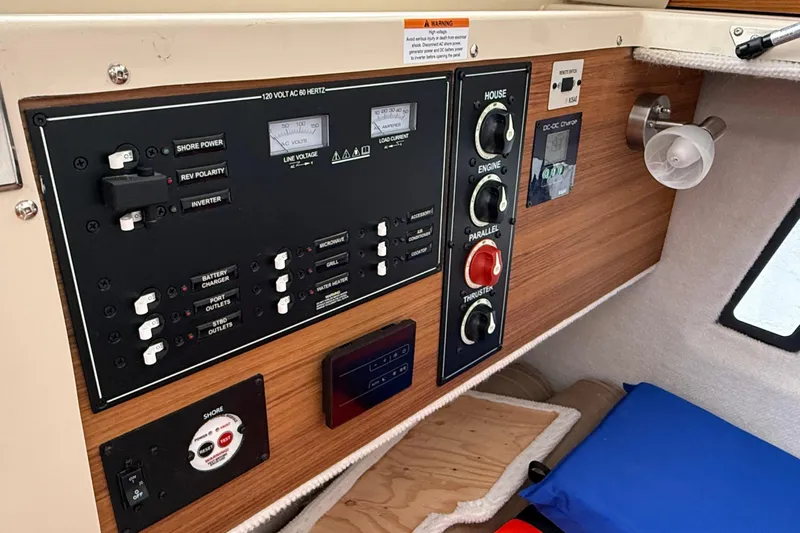  Yacht Photos Pics Control panel of 2025 Ranger Tugs R-25 boat with switches and gauges.