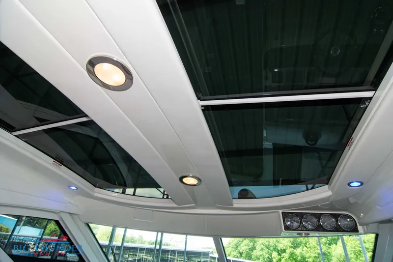  Yacht Photos Pics Interior roof of 2010 Sea Ray 470 Sundancer with skylights and recessed lighting.