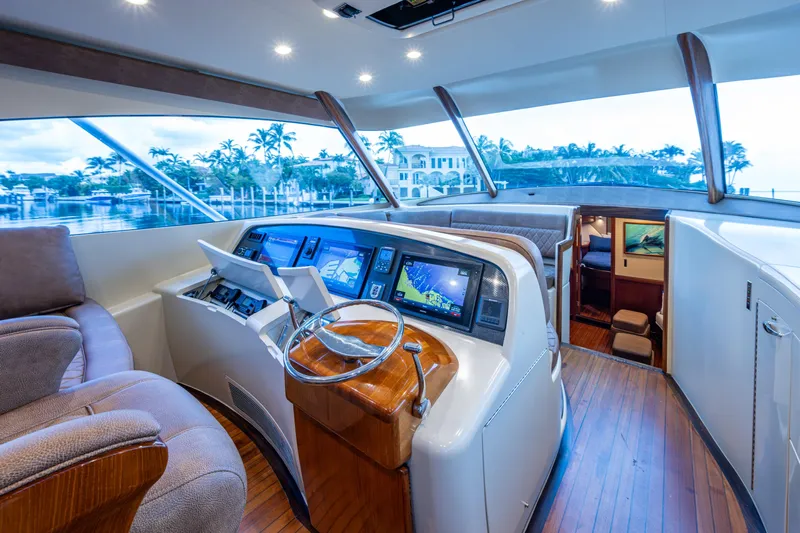Flying B Yacht Photos Pics Luxurious interior of 2018 French Yachts Custom Express Sportfish with advanced navigation system.