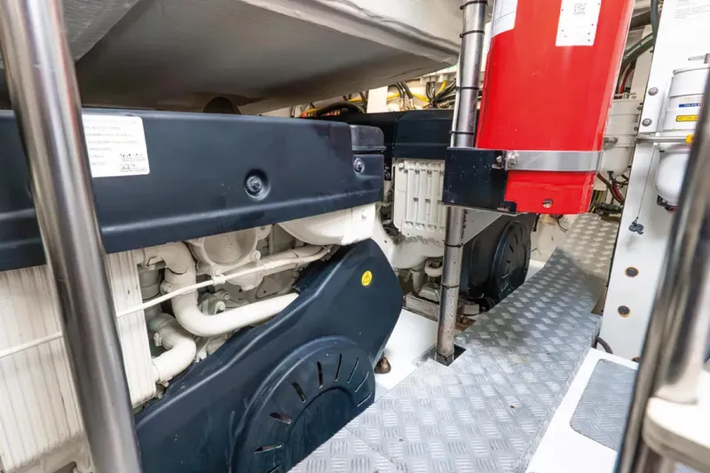No Name Yacht Photos Pics Engine room of 2019 Azimut S7 yacht, featuring machinery and equipment.