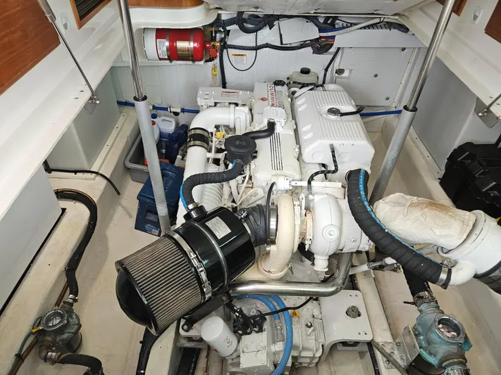 Liberty Call Yacht Photos Pics Cummins 600 hp engine, and access forward to engine compartment and automatice engine fire extinguisher
