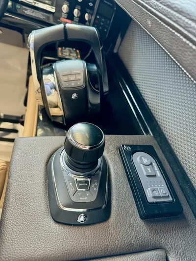  Yacht Photos Pics 2018 Sea Ray SLX 310 boat control panel with joystick and throttle.