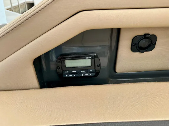  Yacht Photos Pics Control panel on a 2018 Sea Ray SLX 310 boat dashboard.