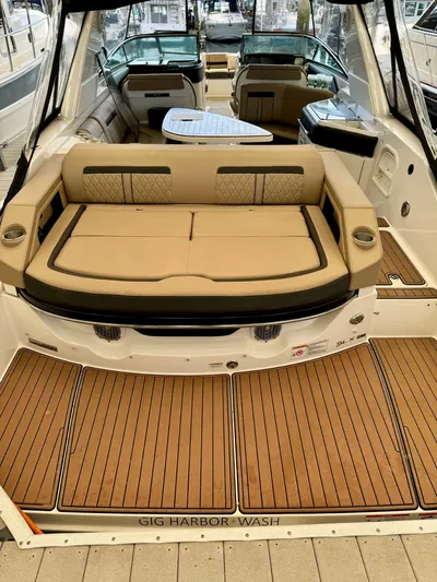  Yacht Photos Pics 2018 Sea Ray SLX 310 boat with spacious seating and teak flooring.