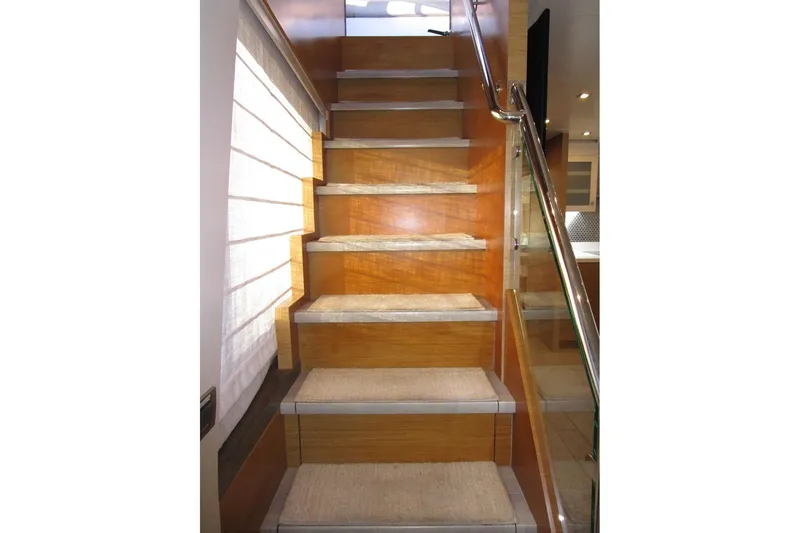 Seaseid Yacht Photos Pics Lower helm galley steps to flybridge
